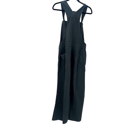 Aerie Women's Wide Leg Smoked Overalls Raw Edge Hem Charcoal Gray Size M NWT - Picture 6 of 11